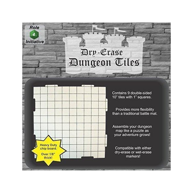 Dry Erase Dungeon Tiles 10" Interlocking Tiles 9 